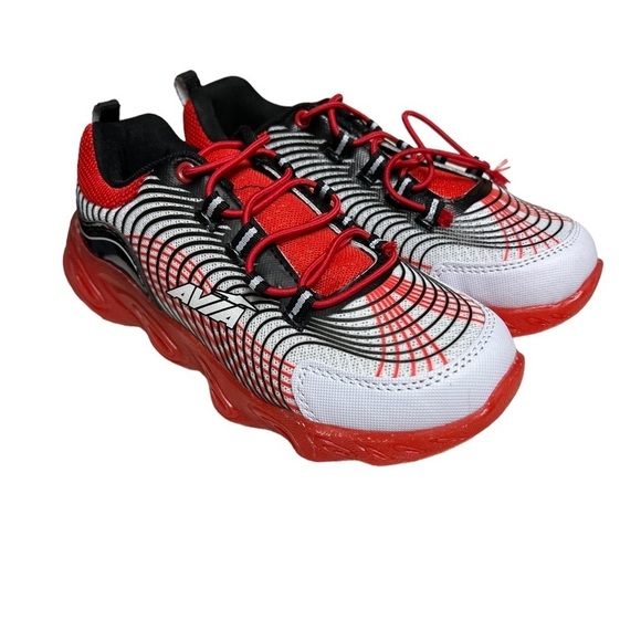 NWT Boys Avia Red Black and White Sneakers 3Y - Picture 4 of 6